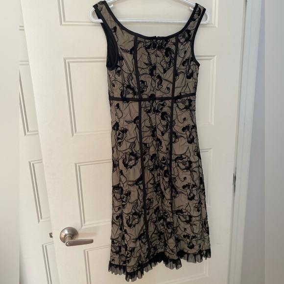 Cartise International vintage amazing sand/black mesh dress - Picture 2 of 11